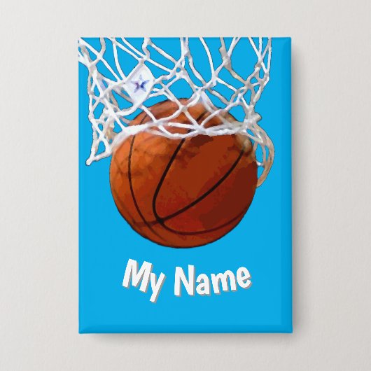 Basketball Your Name Custom Button (Voorkant)