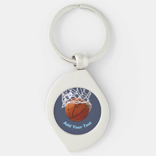 Basketball Your Name Text Message Slogan Custom Sleutelhanger (Voorkant)