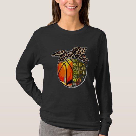 Basketball Zuster  Leopard Messy Bun T-shirt (Voorkant)