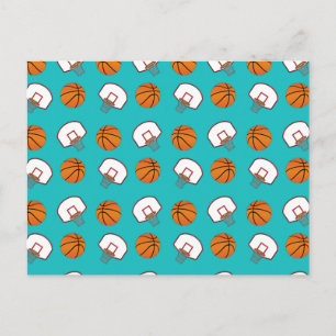 Basketballen en netten van turkooizen briefkaart