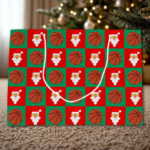 Basketballen en Santa Merry-kerstbal Groot Cadeauzakje