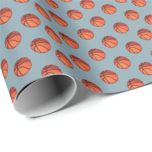Basketballen op licht steen blauw cadeaupapier