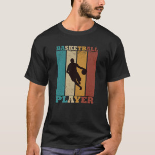 Basketballer dribbelen retro stijl t-shirt