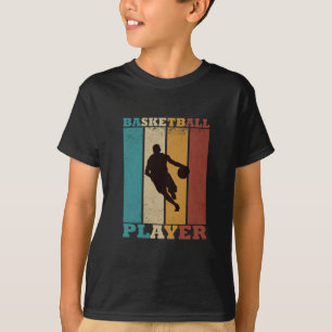 Basketballer dribbelen  retro stijl t-shirt