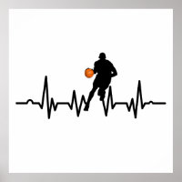 Basketballer dribbelende hartslag