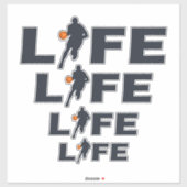 basketballer leven blauwe tekst sticker (Vel)
