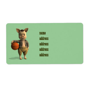 Basketballer Piglet Etiket