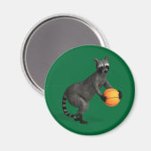 Basketballer Raccoon Magneet (Voorkant / Achterkant)