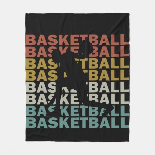 Basketballer retro stijl fleece deken (Voorkant)