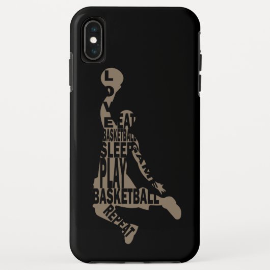 Basketballer slam dunk met full body tekst Case-Mate iPhone case (Achterkant)