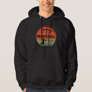 Basketballer slam dunk retro zonsondergang hoodie