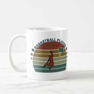basketballer slam dunk retro zonsondergang koffiemok