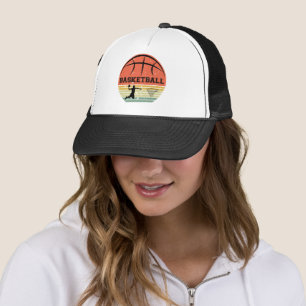 Basketballer slam dunk  retro zonsondergang trucker pet