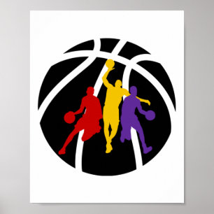 Basketballers koele kleurrijke Art Design Train Poster