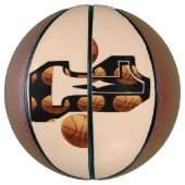 Basketballers nummer één met basketballen, basketbal (Verticaal)