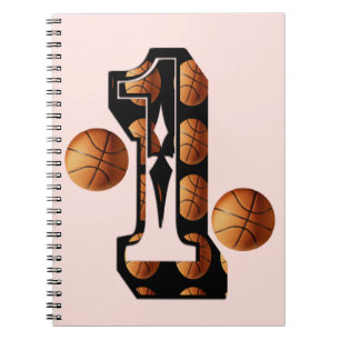 Basketballers nummer één met basketballen, notitieboek