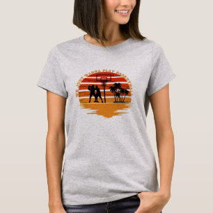 Basketballers  retro zonsondergang stijl t-shirt