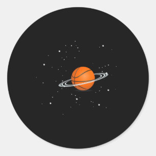 Basketballiefhebbers basketbalspeler ruimte Plezie Ronde Sticker