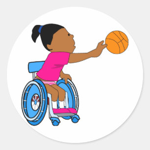 Basketbalmeisje Ronde Sticker