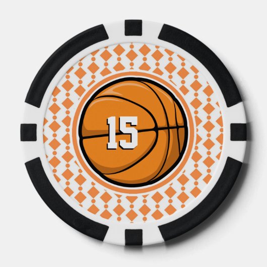 basketbalnummer pokerchips (Voorkant)