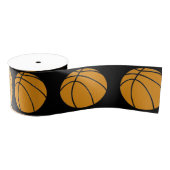 Basketbalontwerp in traditioneel Sinaasappel en zw Grosgrain Lint (Spoel)