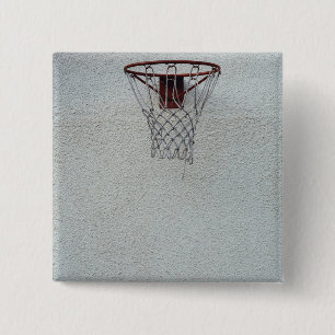 Basketbalontwerp Vierkante Button 5,1 Cm
