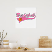 basketbalroze logo meisjes poster (Keuken)