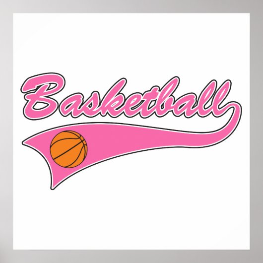 basketbalroze logo meisjes poster (Voorkant)