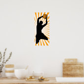 basketbalsilhouet poster (Keuken)