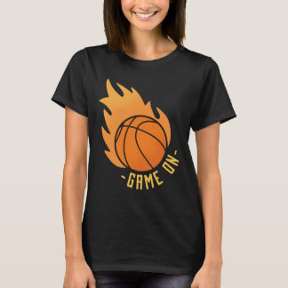 Basketbalspel aan t-shirt