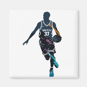 Basketbalspel Sport Challenge Silhouette Style Magneet