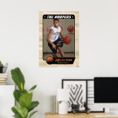 Basketbalspeler aanpasbaar poster (Thuiskantoor)