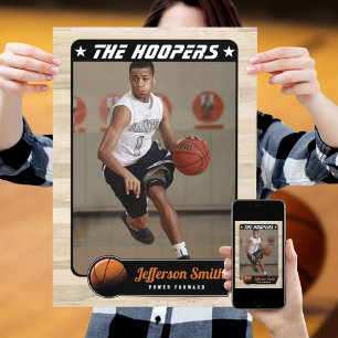 Basketbalspeler aanpasbaar poster