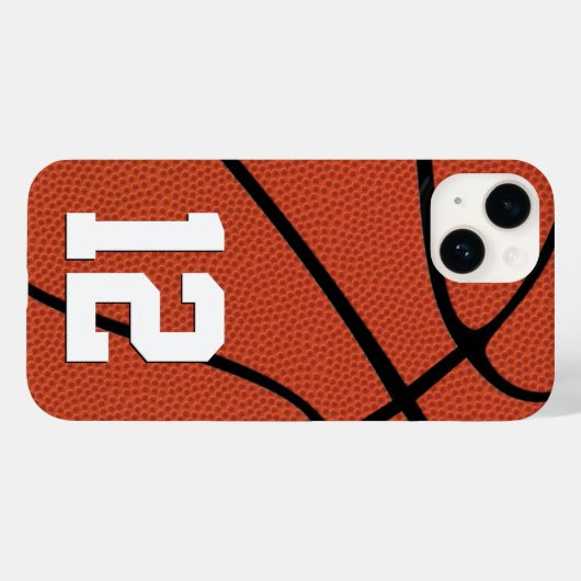 Basketbalspeler Aantal of Initialen Aangepaste spo Case-Mate iPhone Case (Achterkant (horizontaal))