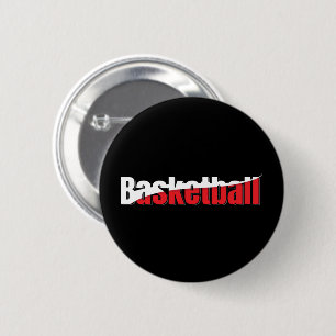 Basketbalspeler Abstracte Swish - Woordkunst Ronde Button 5,7 Cm