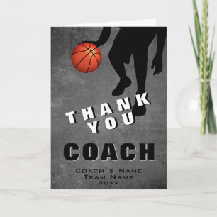 Basketbalspeler Basketbalcoach Bedankkaart