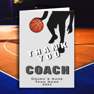 Basketbalspeler Basketbalcoach Bedankkaart