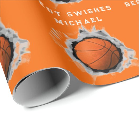 Basketbalspeler Cadeaupapier (Rol Hoek)