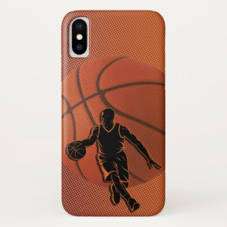 Basketbalspeler Dribbel Silhouet Sport iPhone X Hoesje