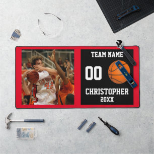 Basketbalspeler Foto Rode teamnaam Bureaumat