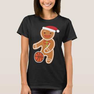Basketbalspeler Gingerbread Grappige Kerstmis T-shirt