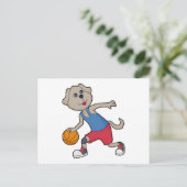 Basketbalspeler hond Basketbal Briefkaart (Staand voorkant)