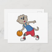 Basketbalspeler hond Basketbal Briefkaart (Voorkant / Achterkant)