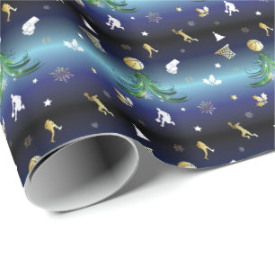 Basketbalspeler Kerstboom Cadeaupapier