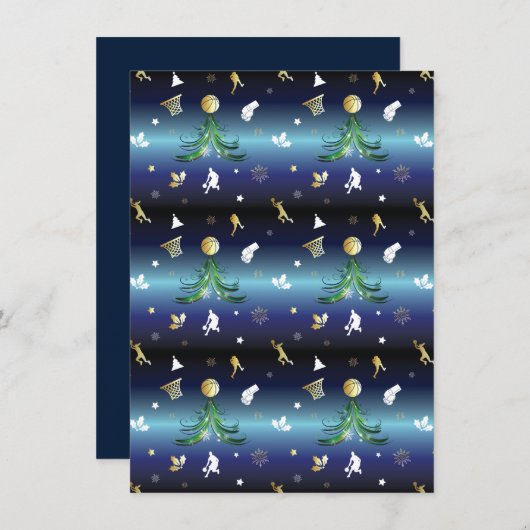 Basketbalspeler Kerstboom Feestdagenkaart (Voorkant / Achterkant)