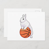 Basketbalspeler Konijn Basketbal Briefkaart (Voorkant / Achterkant)