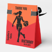 Basketbalspeler Meisje, Basketbal Meisje Team Bedankdoosjes (Achterkant)