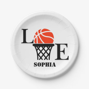 Basketbalspeler Meisje, Basketbal Meisje Verjaarda Papieren Bordje