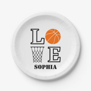 Basketbalspeler Meisje, Basketbal Meisje Verjaarda Papieren Bordje