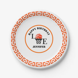 Basketbalspeler Meisje, Basketbal Meisje Verjaarda Papieren Bordje